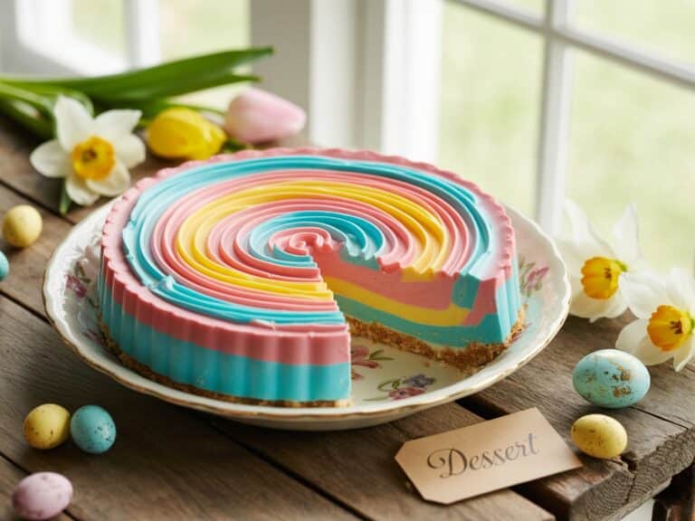 Easter Jello Pie – The Best No-Bake Layered Dessert for Spring 6 Easter Jello Pie sliced open with vibrant layers