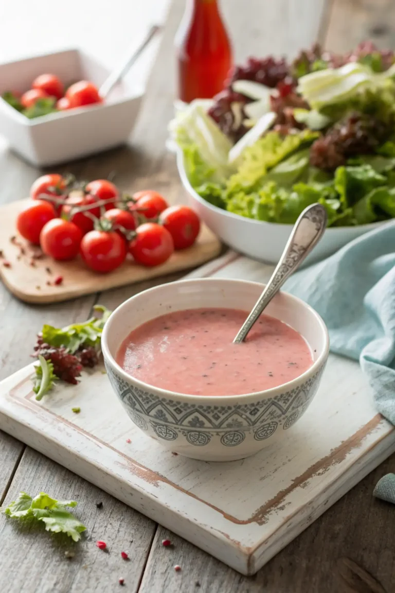 Pink Salad Dressing Recipe – Creamy, Tangy, and Delicious 10 Pink Salad Dressing in Bowl