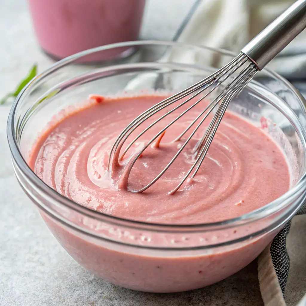 Pink Salad Dressing Recipe – Creamy, Tangy, and Delicious 9 Mixing Pink Salad Dressing