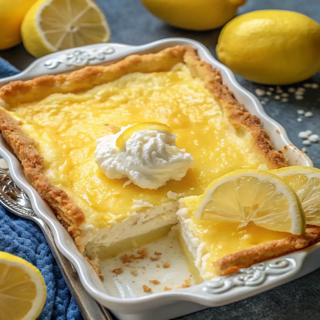 Lemon Cream Cheese Dump Cake – Easy, Bright & Crowd-Friendly Dessert