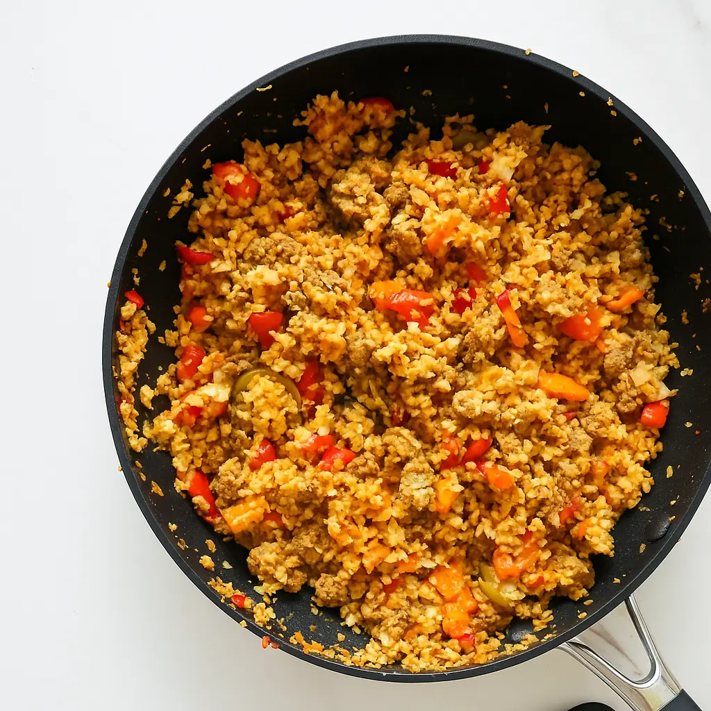 Spicy Cauliflower Rice With Ground Turkey – Flavorful Low Carb Dinner Idea