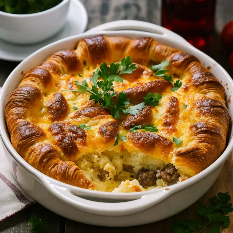 Overnight Croissant Breakfast Casserole