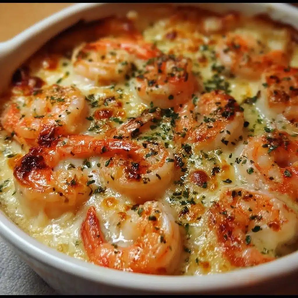 Keto Garlic Shrimp Au Gratin