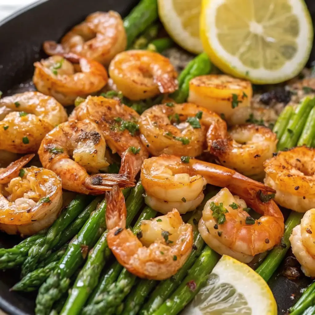 Lemon Garlic Shrimp and Asparagus – bright, flavour-packed low carb meal