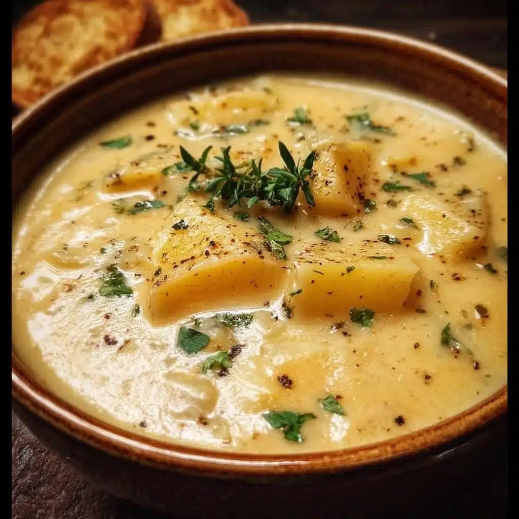 Hearty Cheddar Garlic Herb Potato Soup Recipe