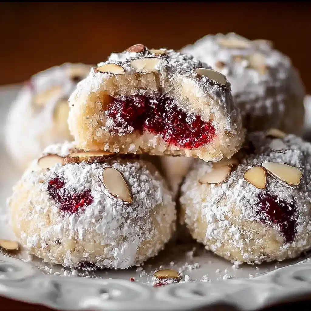 Raspberry Almond Snowball Cookies Delightful Easy Recipe