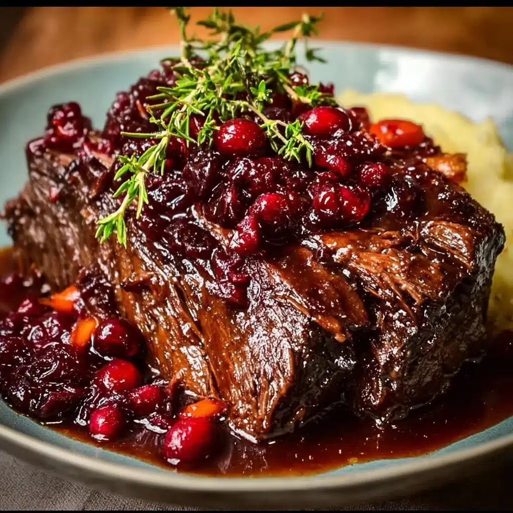 Slow-Braised Beef Roast with Cranberry Balsamic Glaze
