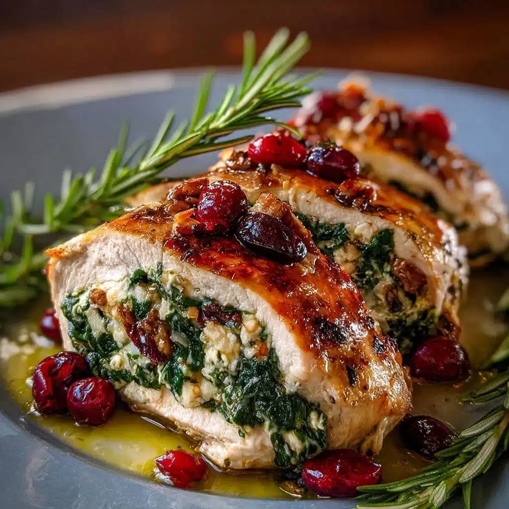 Spinach &amp; Cranberry Stuffed Chicken Breasts