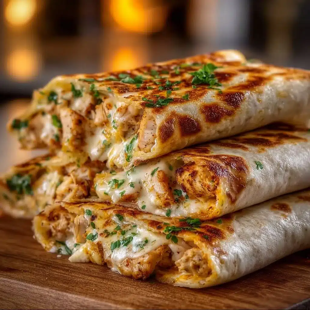 Cheesy Garlic Chicken Wraps