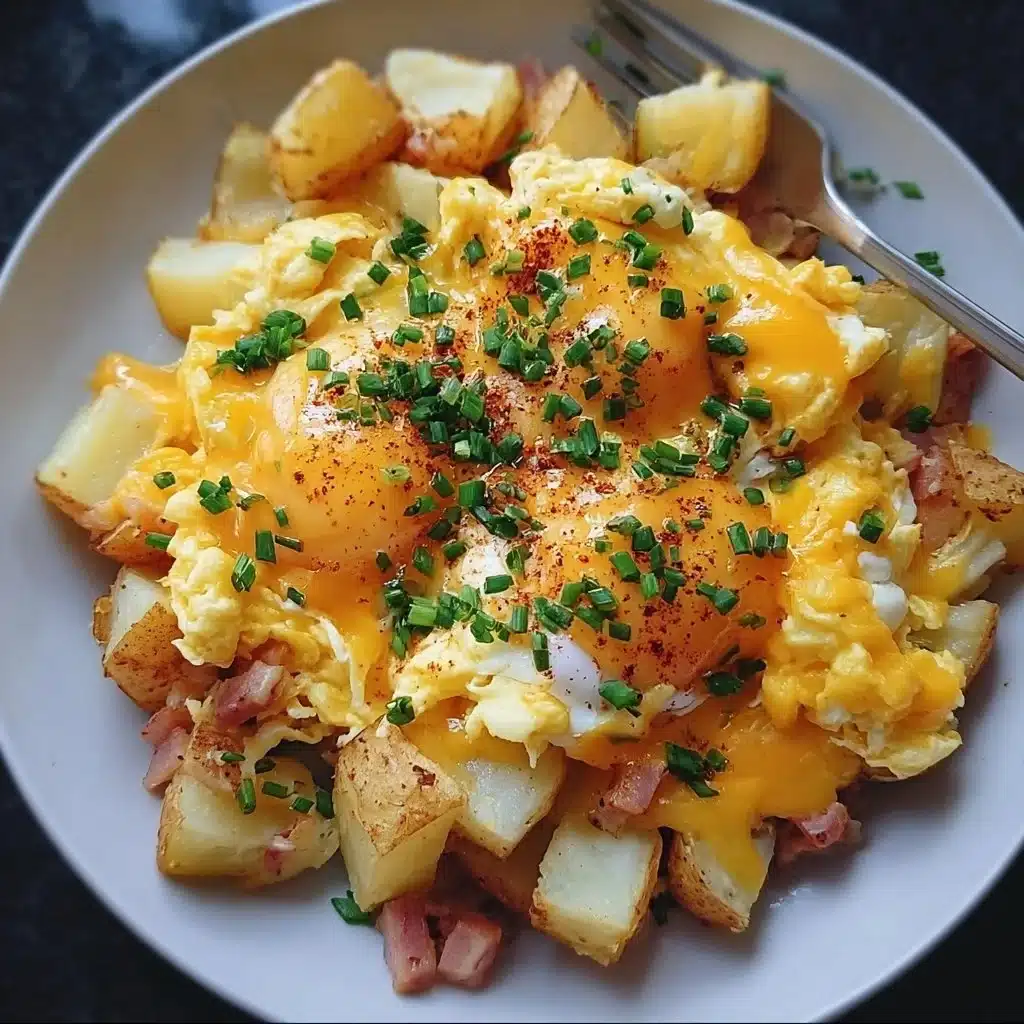 Cheesy Potato Egg Scramble