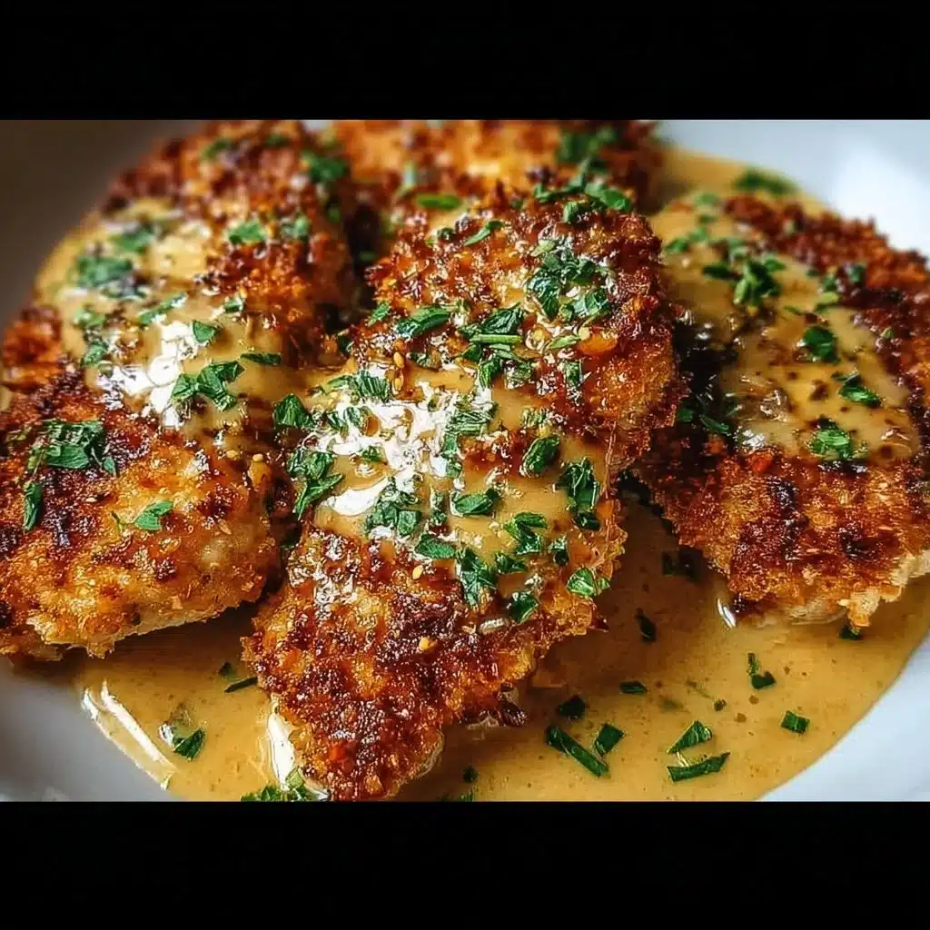 Crispy Parmesan Chicken with a Rich Garlic Sauce