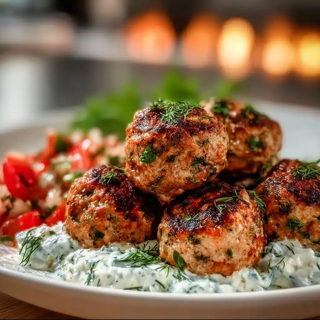 Greek Turkey Meatballs with Tzatziki