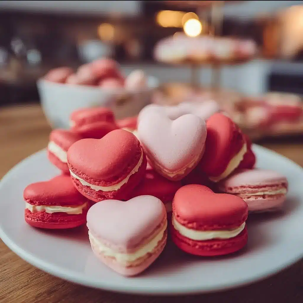 Heart-Shaped Macarons with Vanilla Buttercream Filling