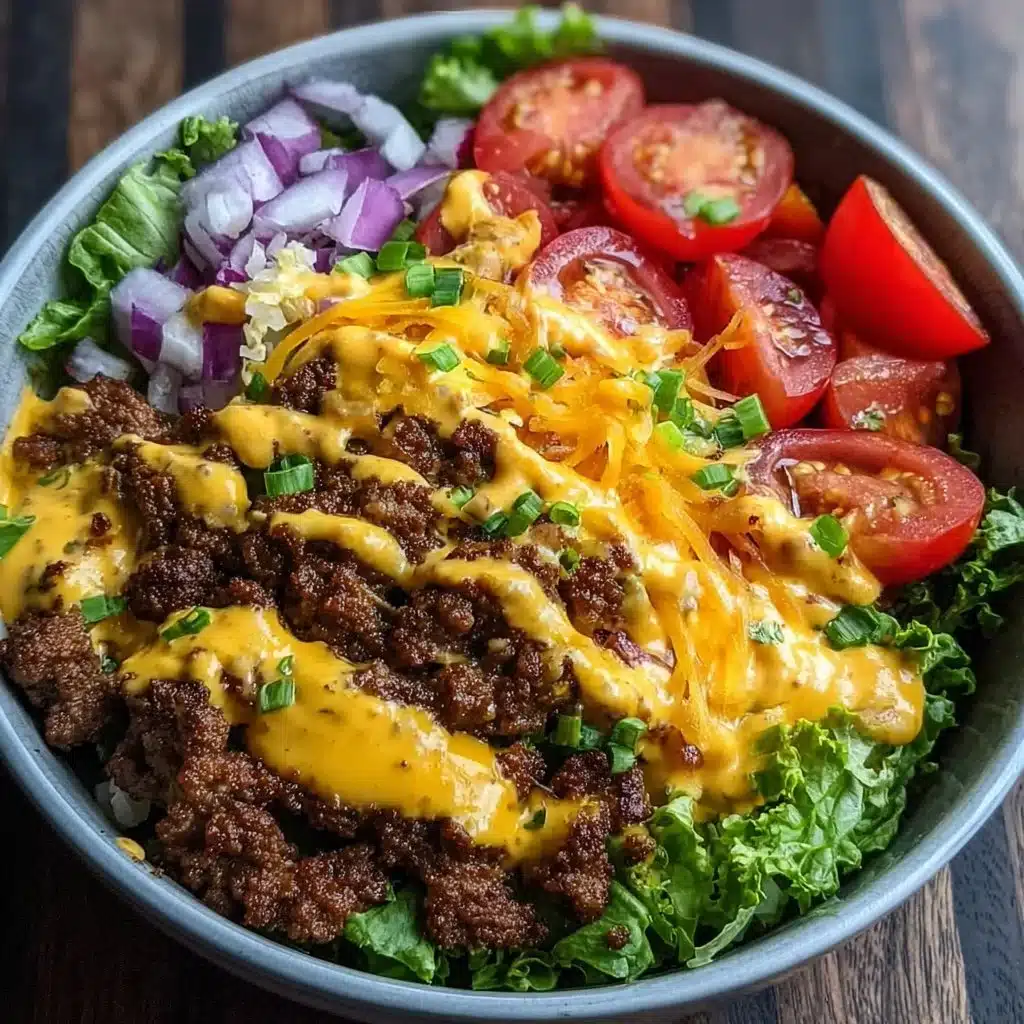High-Protein Cheeseburger Bowls Recipe – Low-Carb Meal Prep with Ground Beef & Burger Sauce