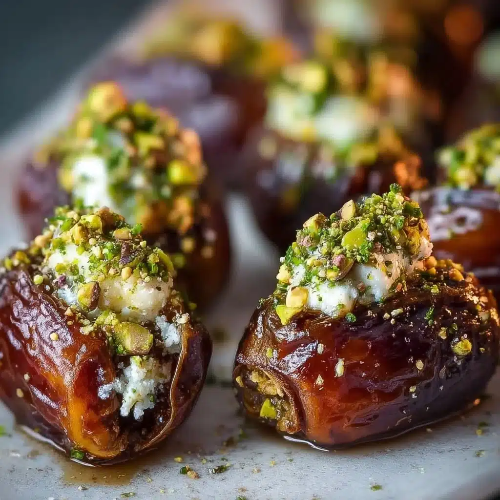 Honey Pistachio Ricotta Stuffed Dates