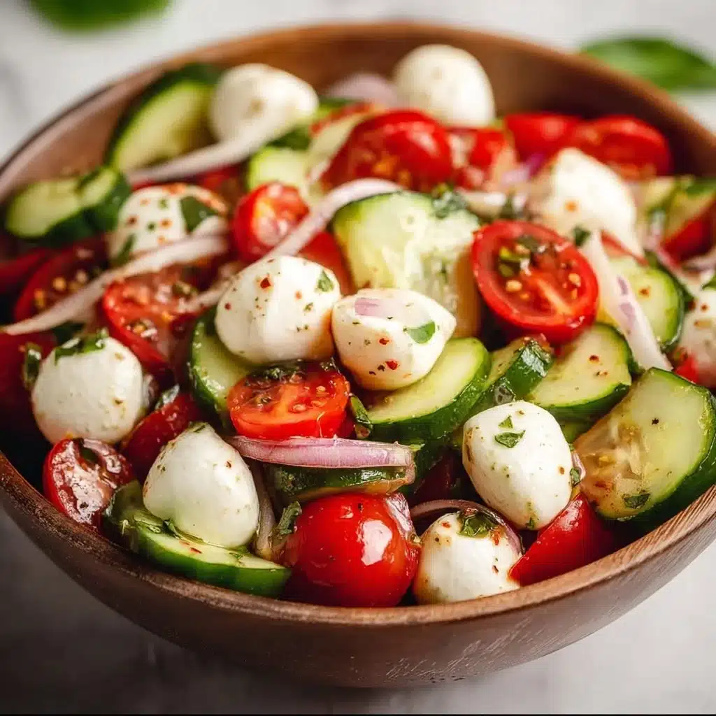 Juicy Cucumber Caprese Salad