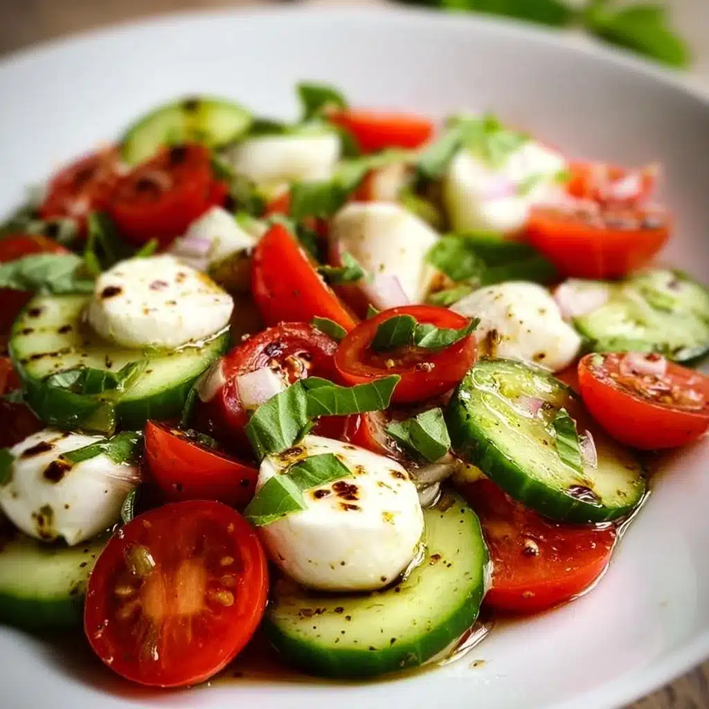 Juicy Cucumber Caprese Salad