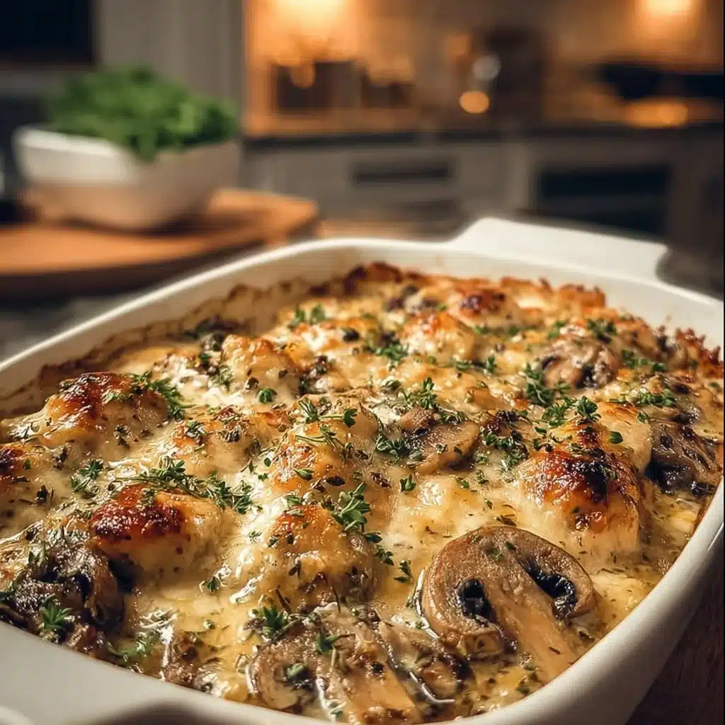 Keto Garlic Mushroom Chicken Casserole