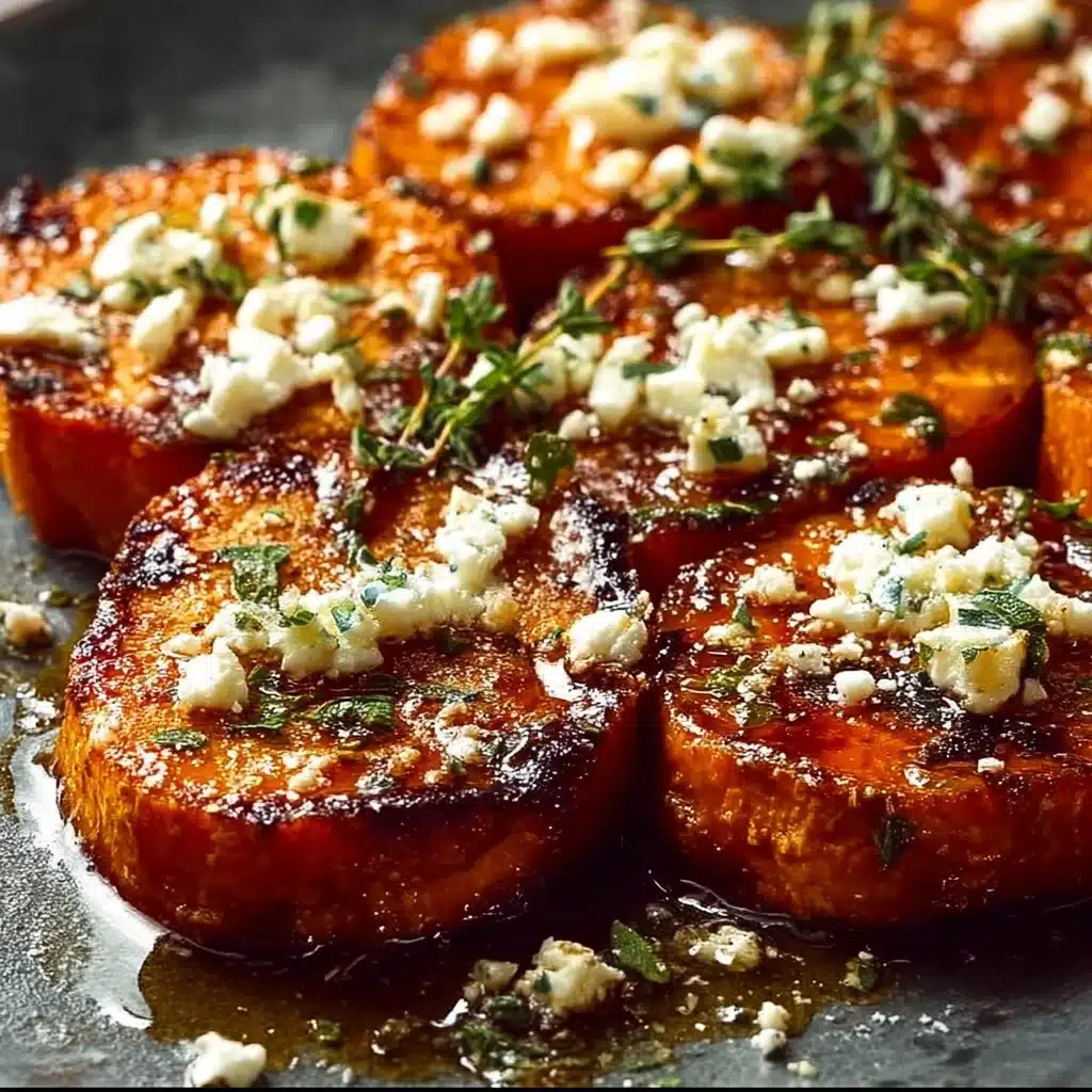 Roasted Sweet Potato Rounds with Honey & Feta
