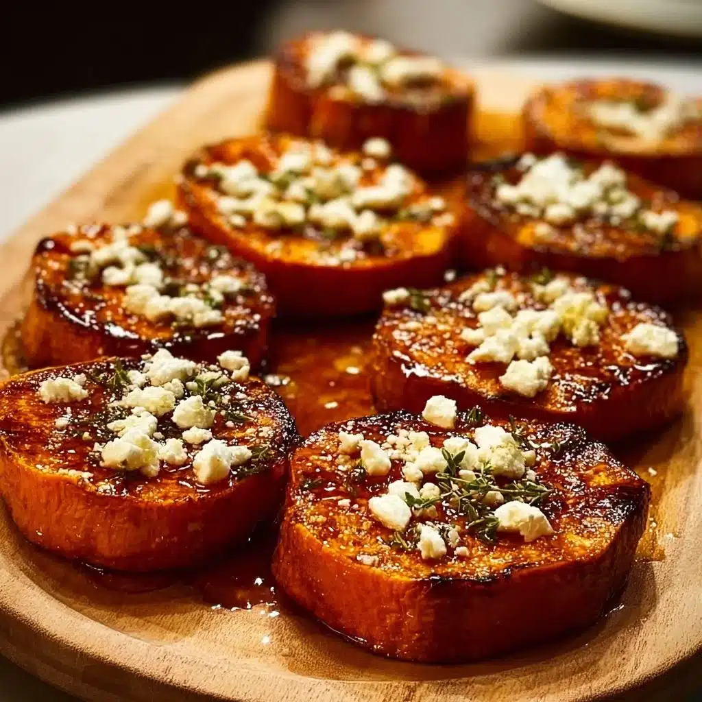 Roasted Sweet Potato Rounds with Honey & Feta