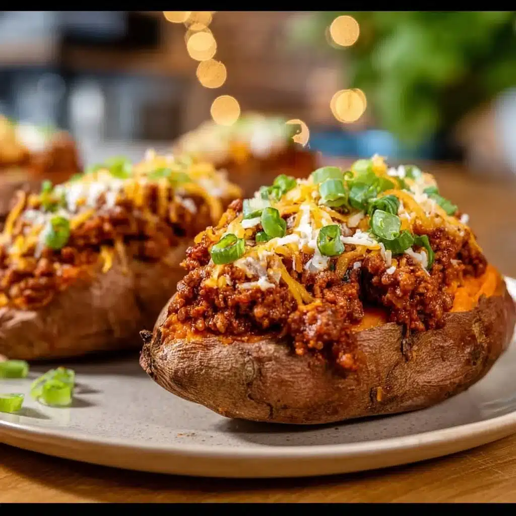 Sloppy Joe Stuffed Sweet Potatoes