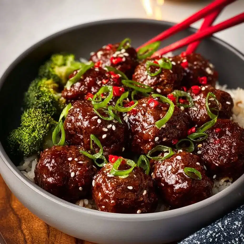 Sticky Mongolian Beef Meatballs