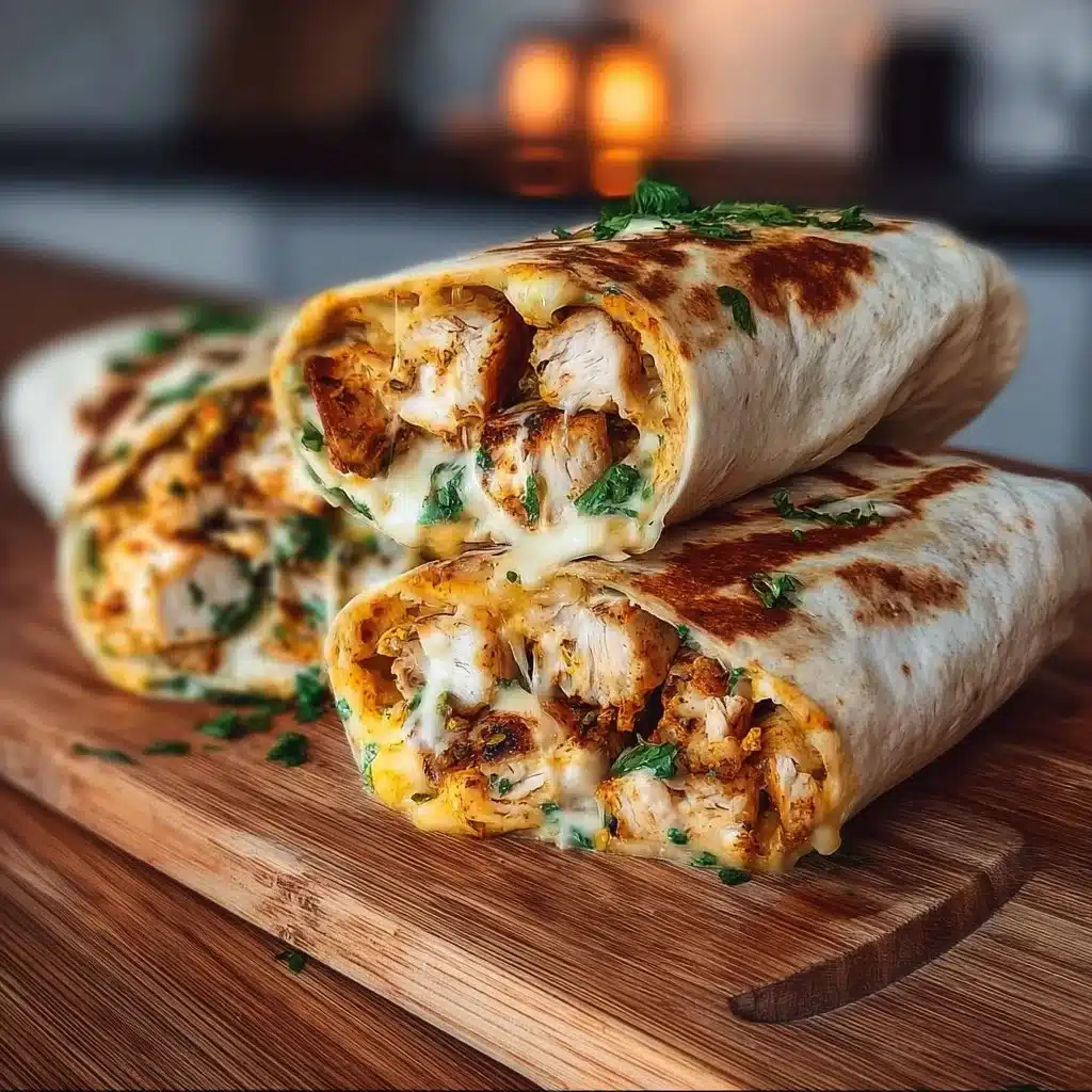 Cheesy Garlic Chicken Wraps