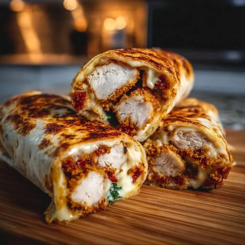 Crunchy Crispy Air Fryer Chicken & Mozzarella Wraps