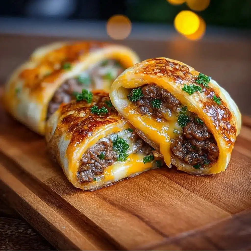 Garlic Butter Beef Cheeseburger Rollups
