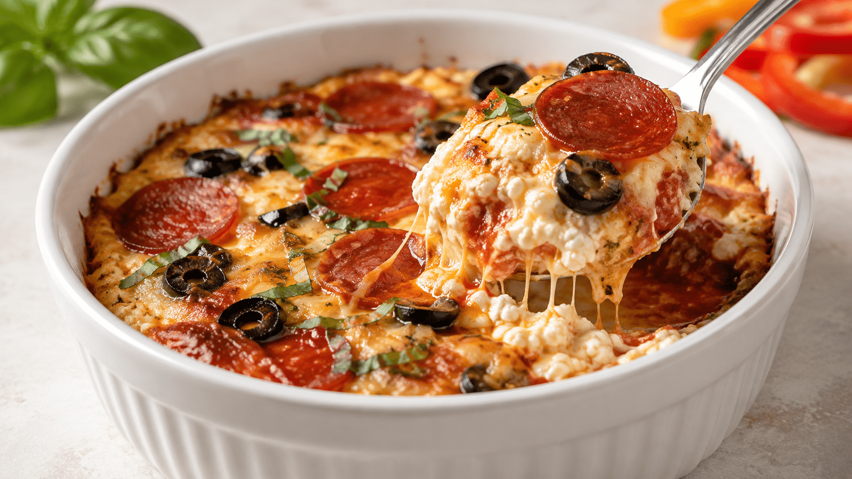 Keto Cottage Cheese Pizza Bowl