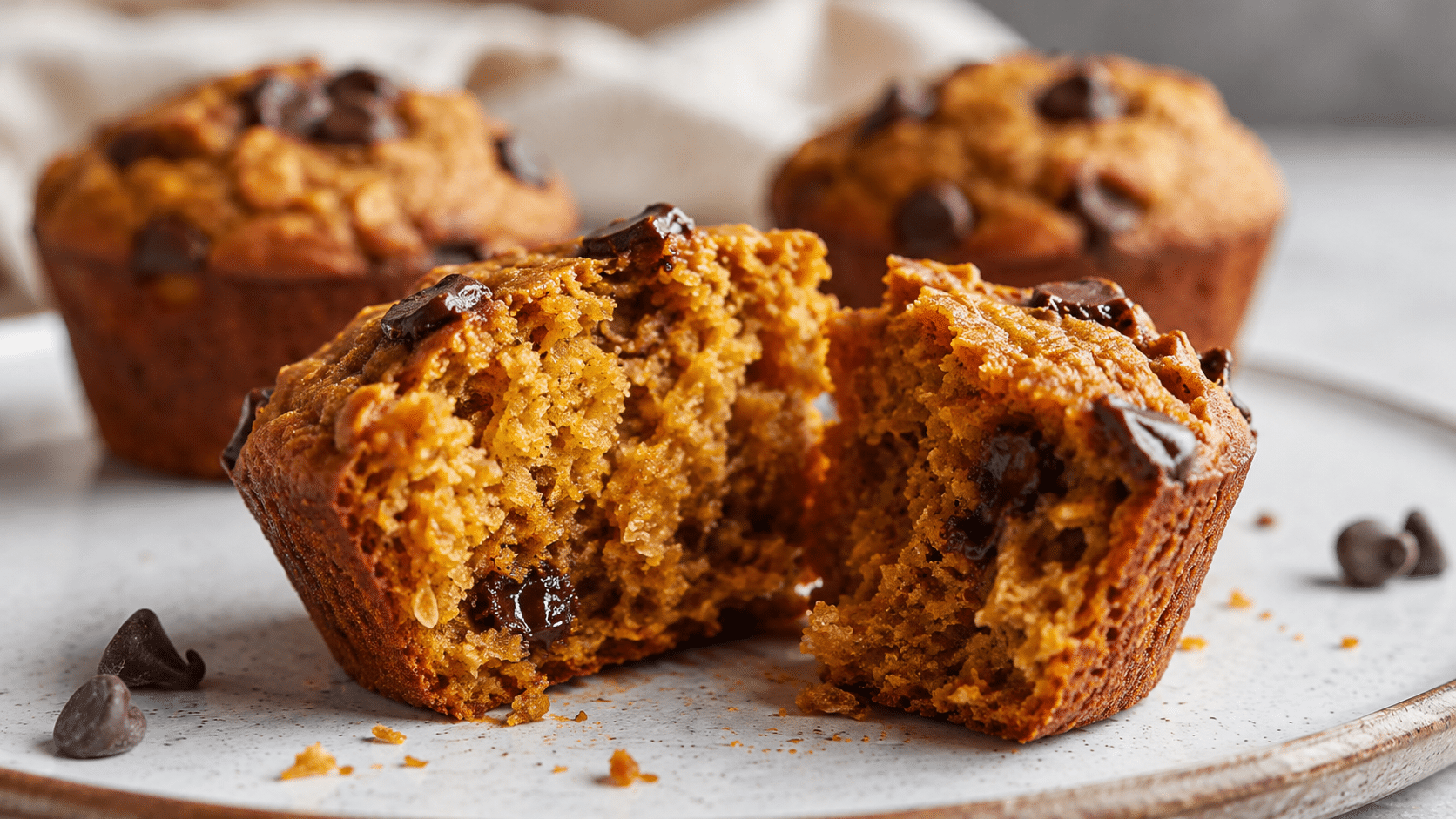 High Protein Cottage Cheese Pumpkin Muffins preparation and serving view