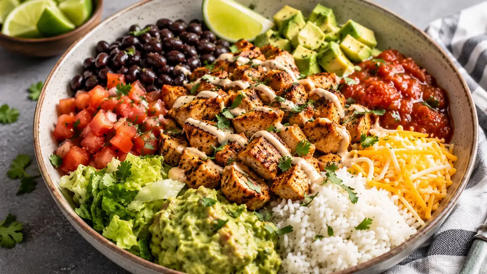 High Protein Taco Bowl 5 High Protein Taco Bowl preparation and serving view