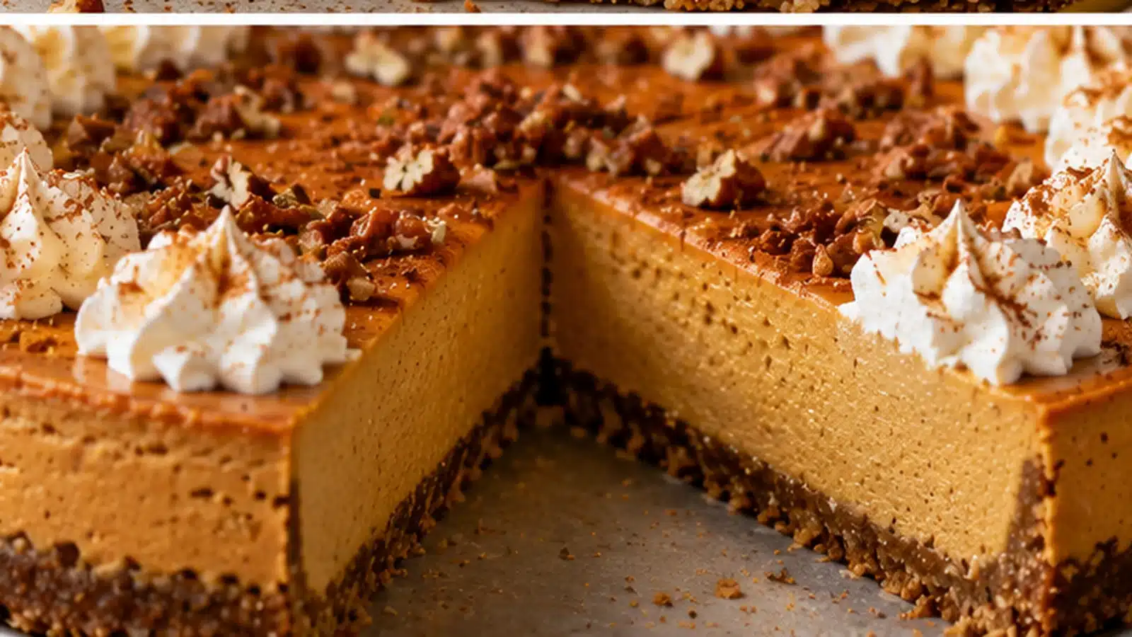 Keto Pumpkin Cheesecake 5 Keto Pumpkin Cheesecake preparation and serving view