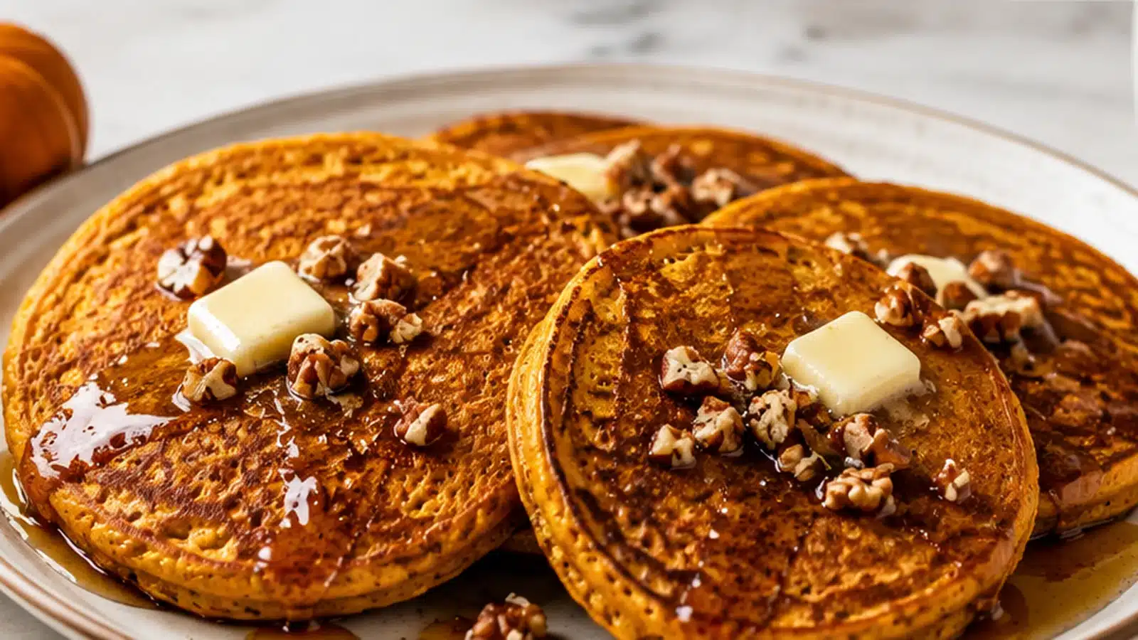 Keto Pumpkin Pancakes 5 Keto Pumpkin Pancakes preparation and serving view